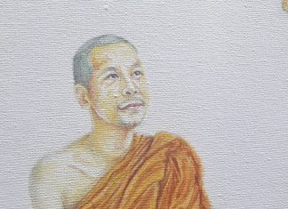 ลายเส้นสีสันพลังแห่งสันติ “พระครูประโชติรัตนานุรักษ์” พระครูประโชติรัตนานุรักษ์ : ภาพวาดบนผืนผ้าใบ