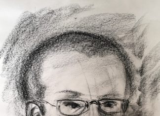 พระครูสมุห์สุพัฒน์ อนาลโย (พระอาจารย์จ๊อดส์ ) ภาพวาดสีชอล์ก โดย มนสิกุล