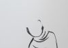 "บิณฑบาต" ภาพวาดลายเส้นพู่กันจีน โดย มนสิกุล