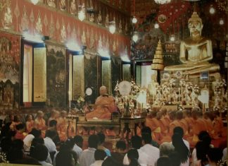 สมเด็จพระพุฒาจารย์ (เกี่ยว อุปเสโณ) แสดงธรรมทุกวันพระ ณ พระอุโบสถ วัดสระเกศ ราชวรมหาวิหาร